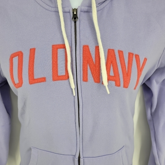 Old Navy Light Purple Logo Drawstring Full-Zip Hoodie for Women (Size: XL) - Picture 6 of 11